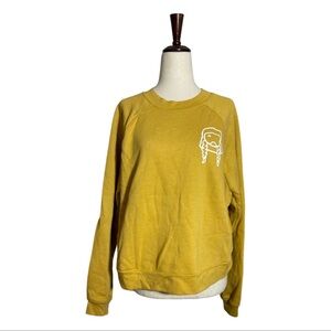 Ski Like A Girl • Logo Cropped Crewneck Sweatshirt Mustard L